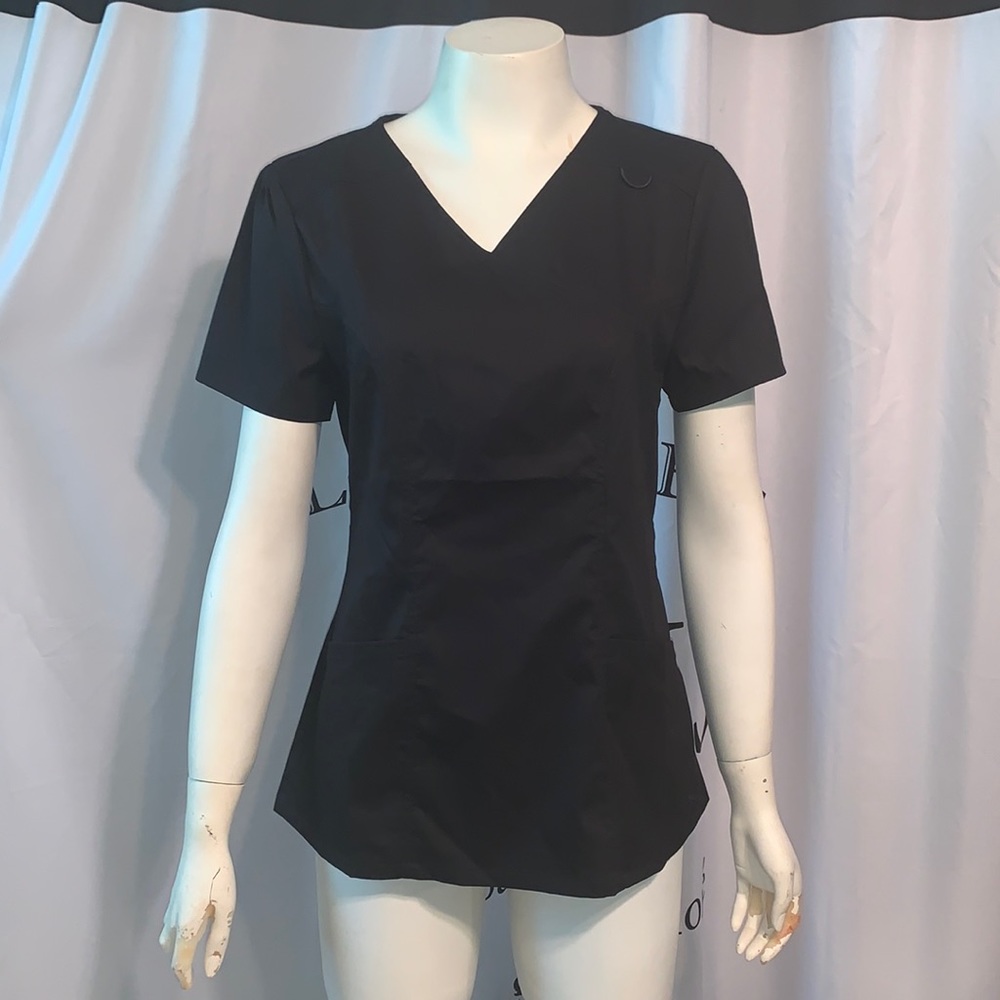 JAANUU BLACK SCRUB TOP XS